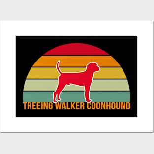 Treeing Walker Coonhound Vintage Silhouette Posters and Art